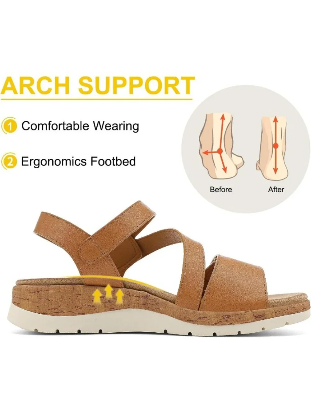 Women's Light Brown Summer Open Toe Adjustable Ankle Straps Comfortable Sandals